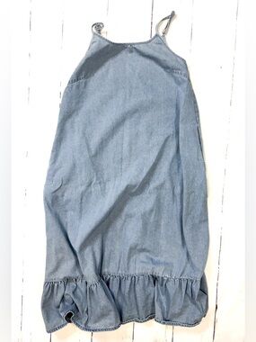 NWOT SHEIN Denim Dress with Spaghetti Straps Scoop Back. Pockets.